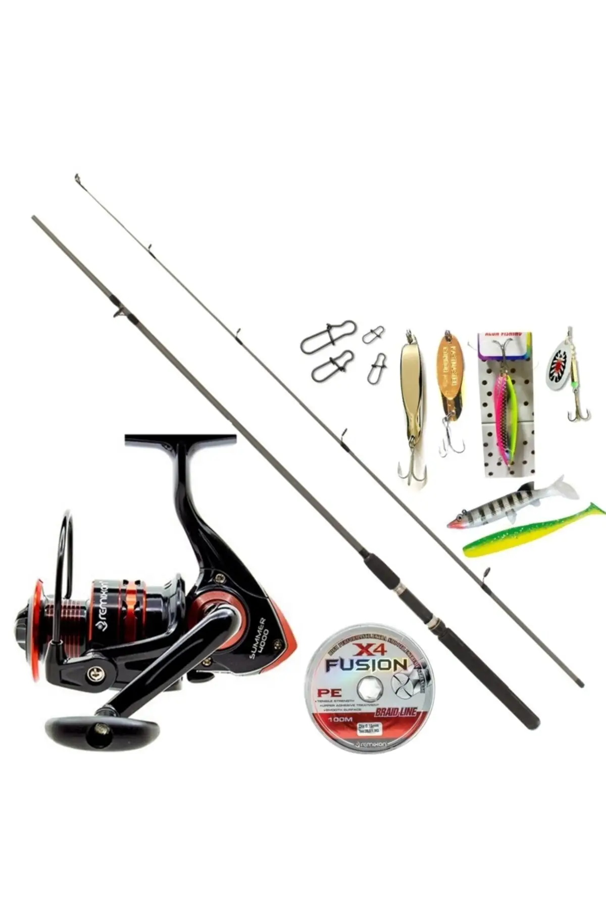 

2.40 Flex Red New Summer Spin fishing tackle 30 pcs Set
