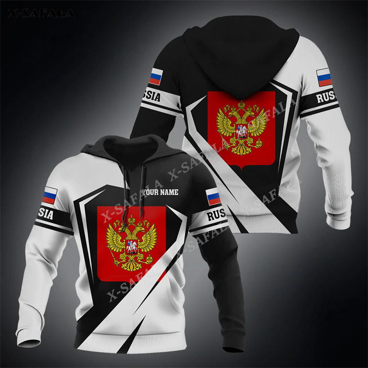 russia coat of arms flag soccer russian flag proud' Men's Hoodie