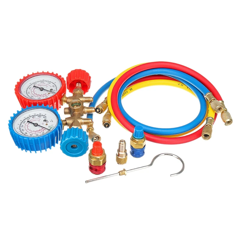 

Portable Repair Tools Manifold Gauges A/C R134A Refrigerant Charging Hose,Household Diagnostic Refrigeration With 2 Way