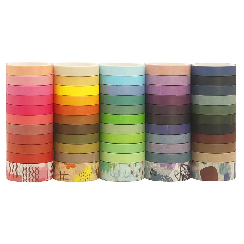 Stationery Supplies 11pcs Solid Color Washi Tape Basic Masking Tape Set Diy Journal Scrapbooking Materials Decor Stickers Kid Stationary Supplies decorative stickers stationery tapes stationery supplies