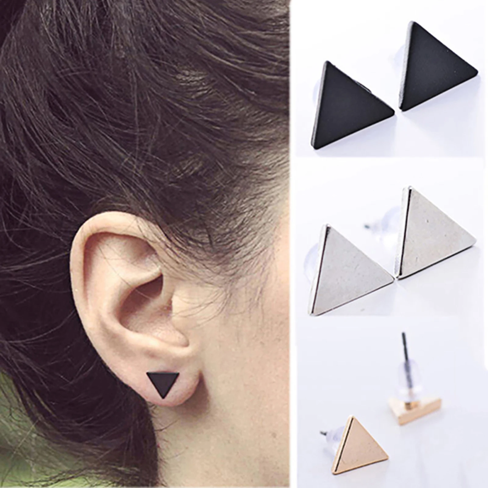 Jewelry Triangle Stud Earrings For Women Girls Kid Lady Wedding Jewelry Gift Dropsgipping 3