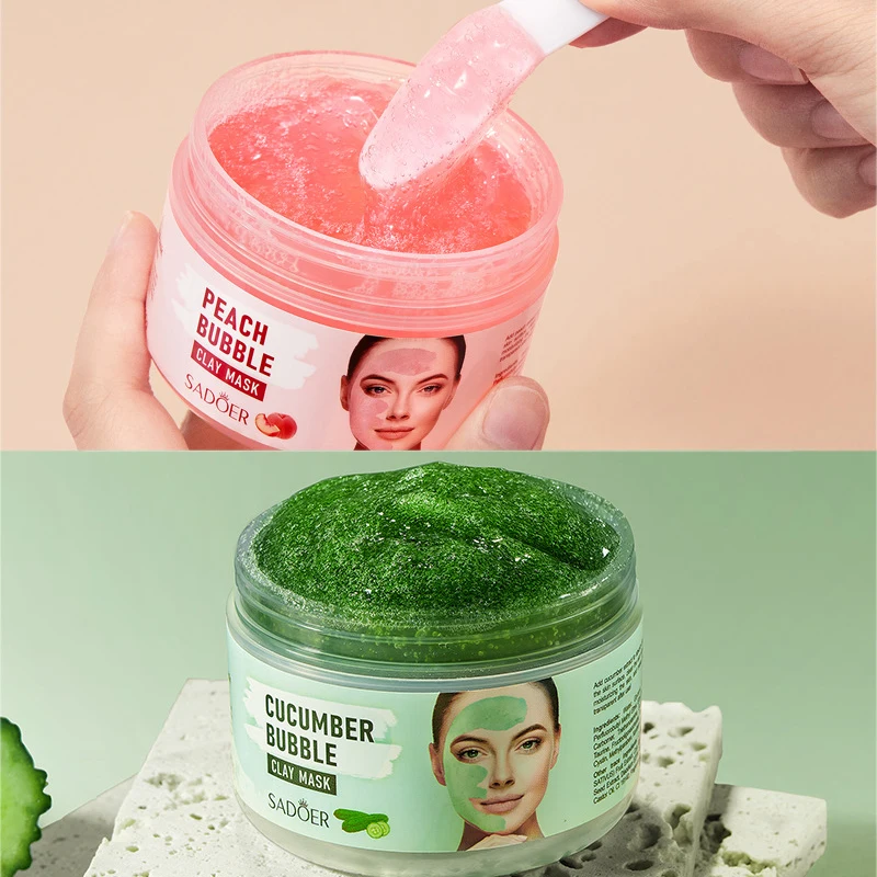 

Mask mud cucumber peach bubble mask mud pore cleaning skin care products mask for face women skin care beauty health