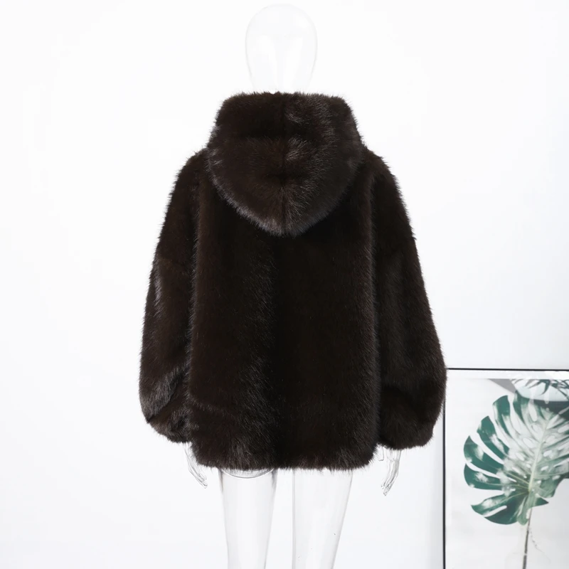 Chic Faux Pelz frauen Mäntel Elegante Revers Binden Gürtel Verdicken Volle Hülse Weibliche Jacken 2025, Herbst Winter Neue dame Streetwears – Detail 5