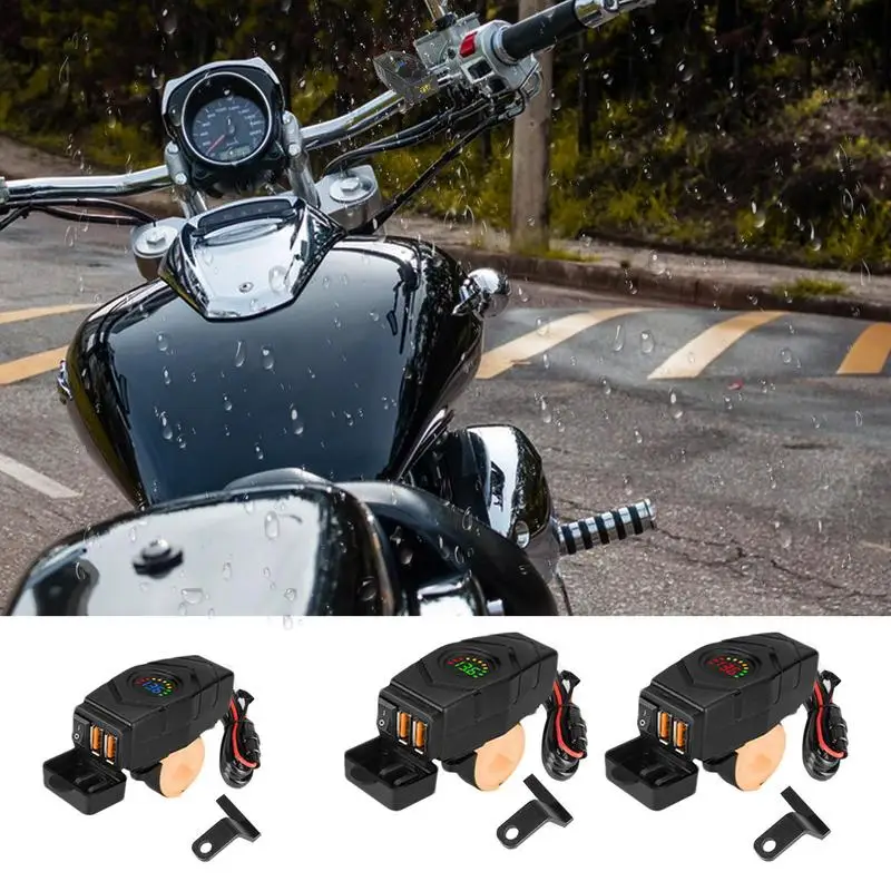 

Motorcycle USB Phone Charger Motorbike Double Port Charging Adaptor Motorbike Power Adapter For Mobile Phone Motor Accessories