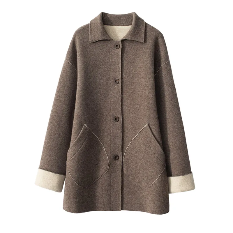 

Женский кашемировый кардиган, однотонный утепленный Длинный Кардиган с длинным рукавом, Осень-Зима 100%