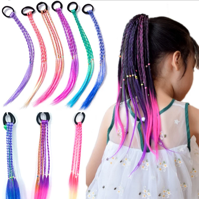 1Pc-Rainbow-Color-Elastic-Hair-Rope-Rubber-Bands-Hair-Accessories-For ...