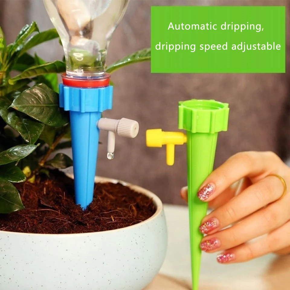 

Hot Selling 12pcs/lot Auto Drip Irrigation Watering System Automatic Spike for Plants Flower Indoor Household Waterers Bottle