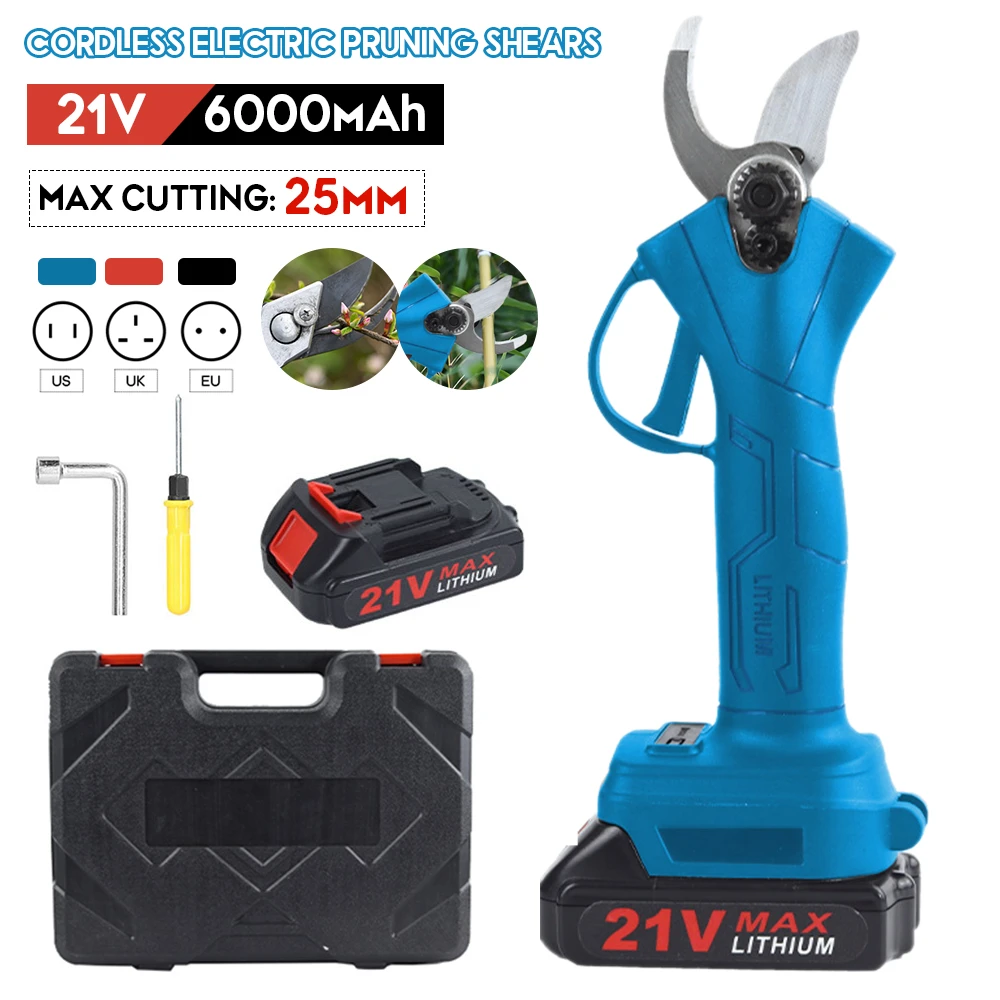 1200w Brushless Electric Cordless Pruner Pruning Shear Handheld 4 Gears