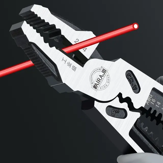 AIRAJ 7/1.3 بوصة كماشة سلك حادة كبيرة الفتح كماشة تجريد الصناعية الصف متعددة الوظائف الأجهزة أدوات يدوية