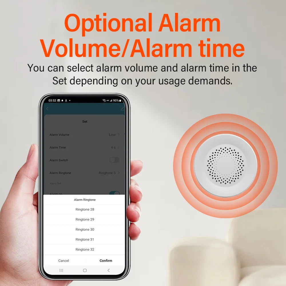 Tuya Zibee Smart Siren Alarm for Home Security with 100dB Speaker Compatible with Tuya Smart Life Google Home Yandex Alice Alexa