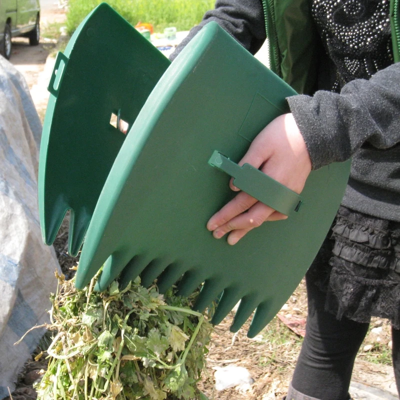 Pelles jaunes de feuilles de jardin, attrape-feuilles collecteur de feuilles  d'herbe ramassage de feuilles râteaux à main pour les déchets de feuilles  de jardin 964E - AliExpress