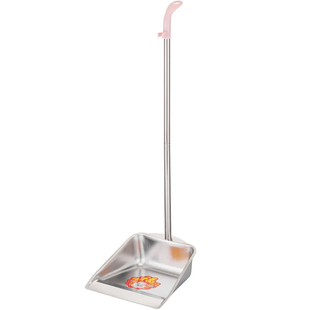 

Stainless Steel Trash Dust Pan Trashcan Office Garbage Long Handle Dustpan Home Cleaning Dustpans Household Supplies