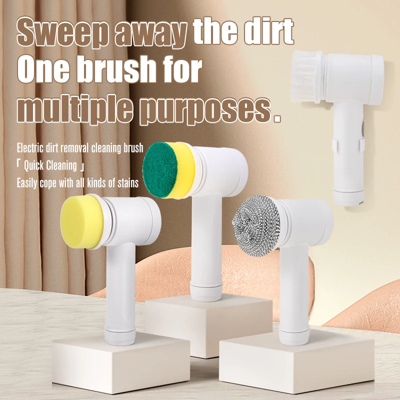 Electric Cleaning brush, Electric spin scrubber cordless, 5 brush heads, powerful cleaning, for bathroom kitchen dishe