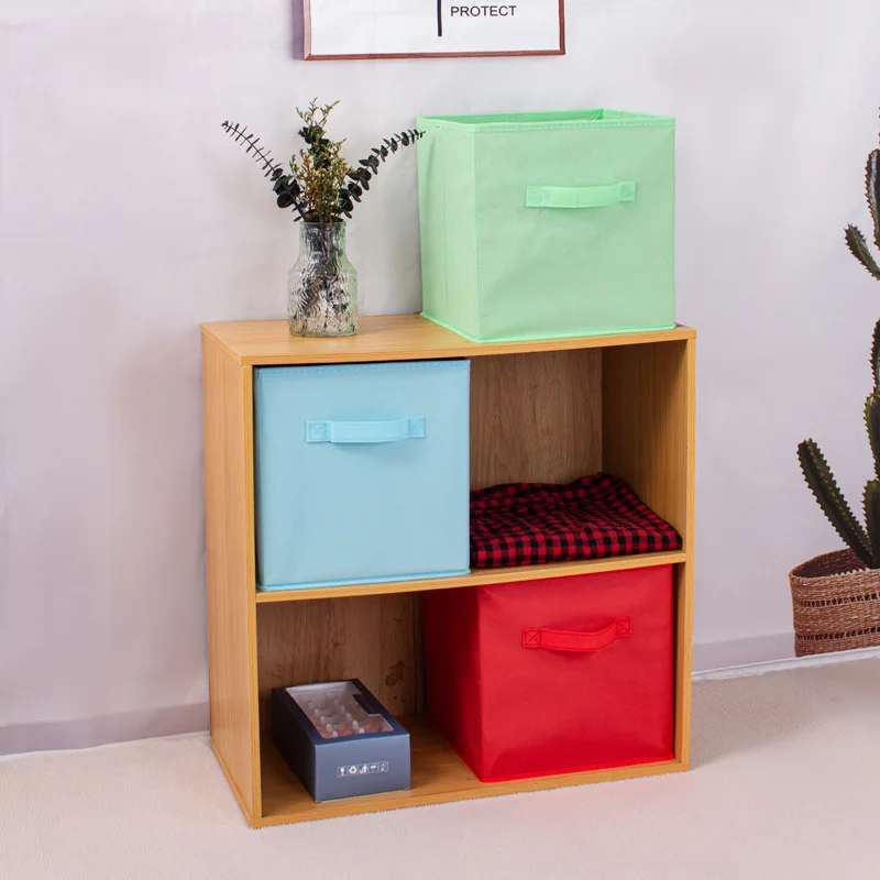 Folding Non-woven Fabric Storage Box With Handle Storage Basket Cube Bin For Children Toys Sundries Organizer Storage Bins 3