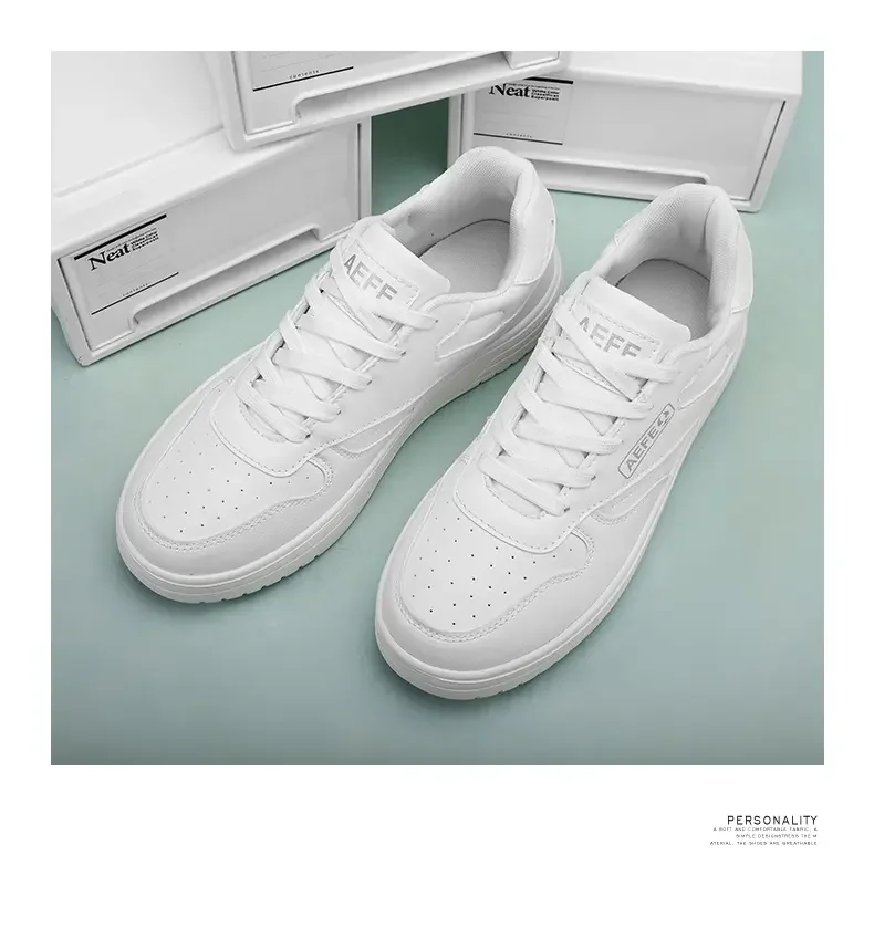 

Classic Leather Men White Sneakers Breathable Comfort Casual Shoes Fashion Outdoor Walking Couple Footwear Size 36-47