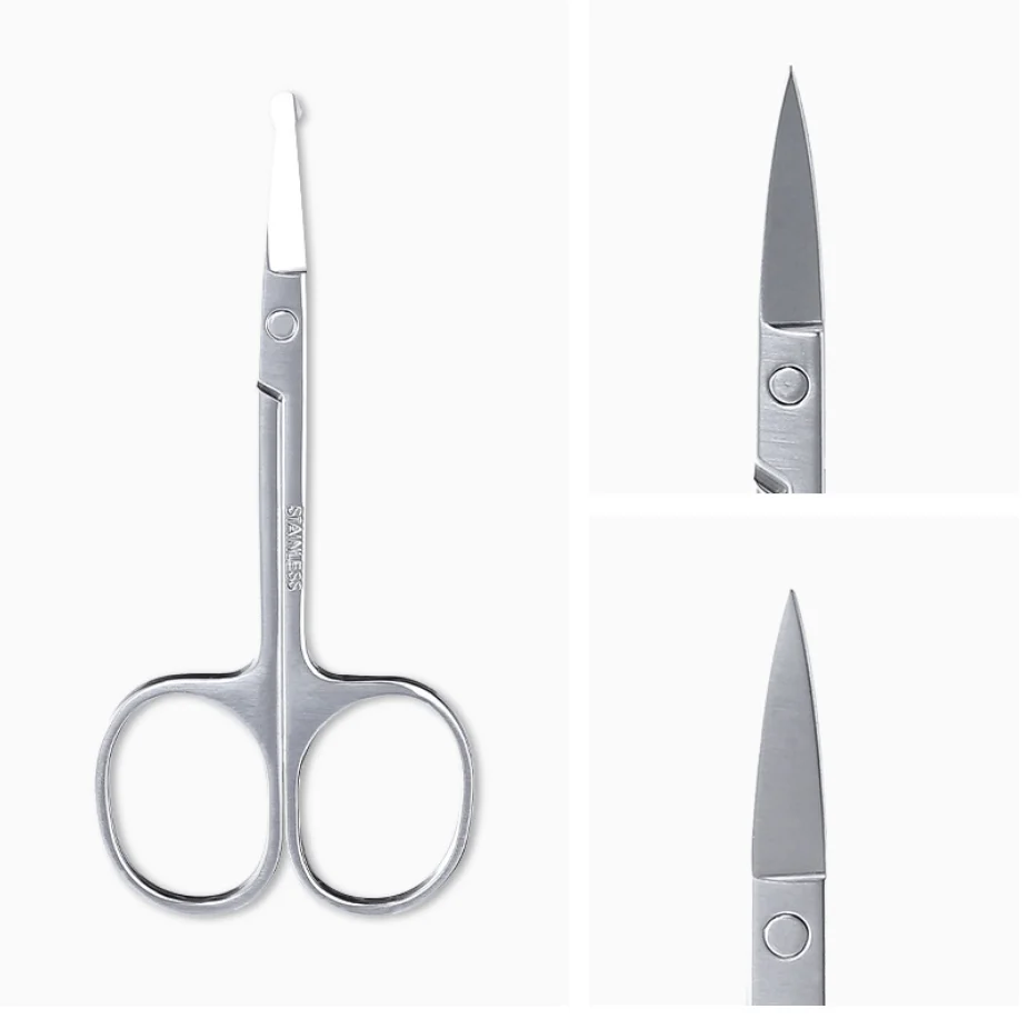 Facial Hair Small Scissors For Men Women 3 Styles Multi-purpose Eyebrow, Nose Hair, Mustache, Beard, Eyelashes Trimming Kit 3