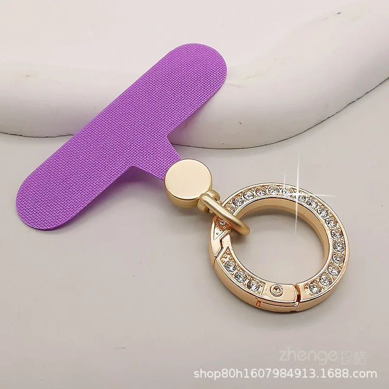 Diamond Tether Anti-Lost Phone Lanyard with Detachable Metal Ring and Hanging Cord