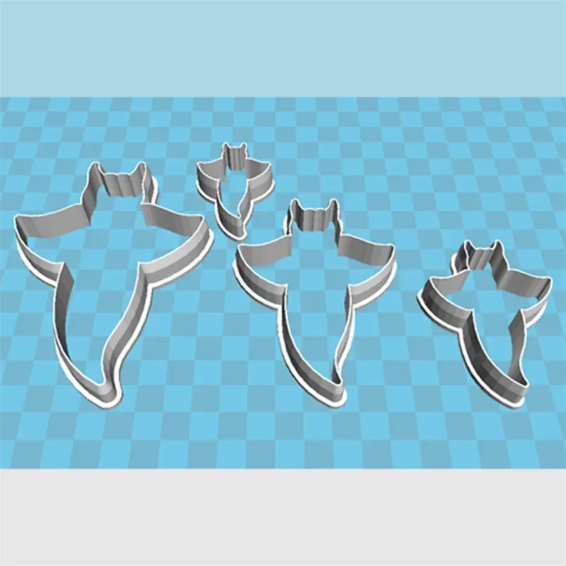 Four Specifications Cartoon Marine Animal,Clione Limacina,Plastic Molds,Cake Fondant Tools,Cookie Sushi and Fruits Cutters