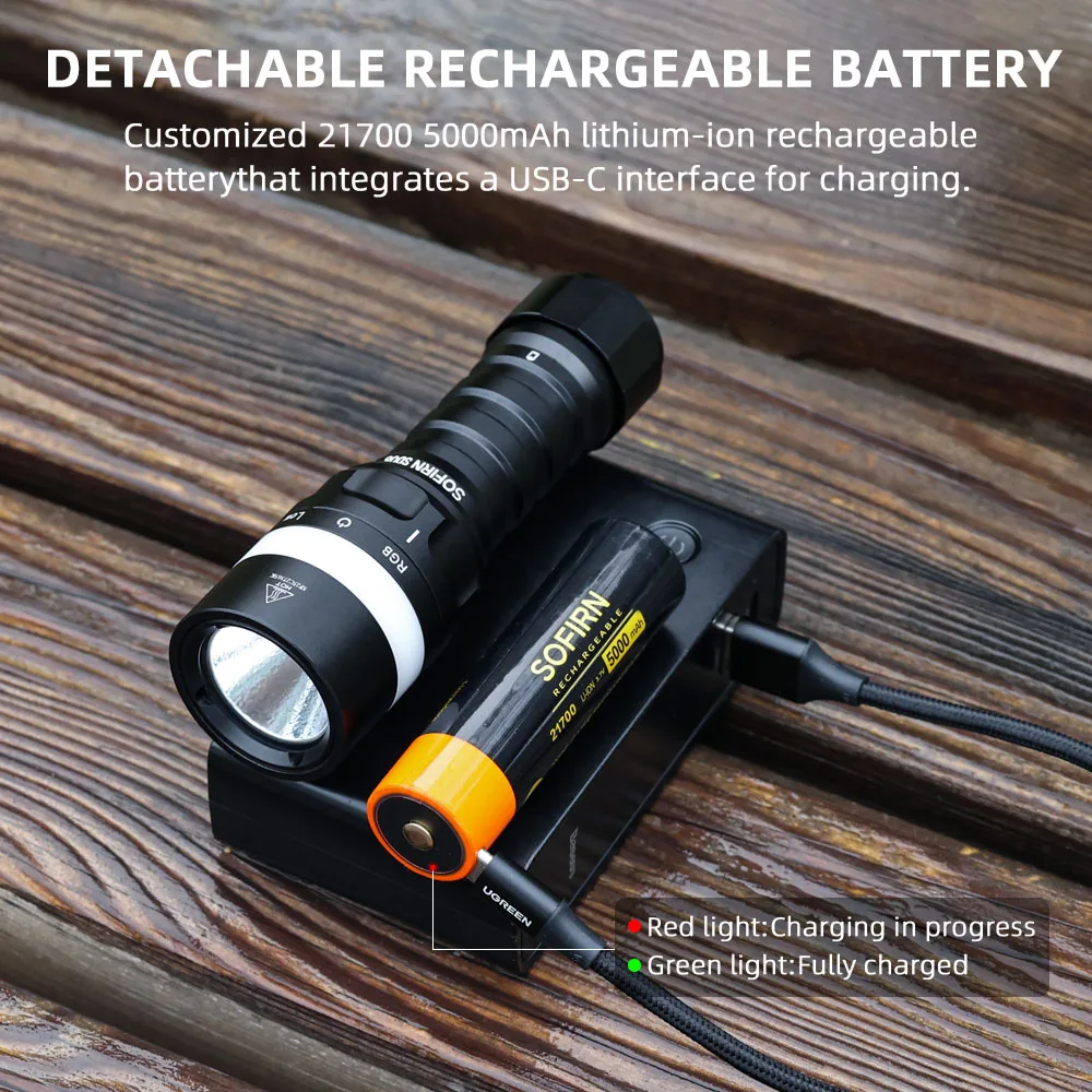 Sofirn SD05 Lampe de poche de plongée de haute qualité 3000 Lumens XHP50B LED puissante lumière étanche 100m torche sous-marine