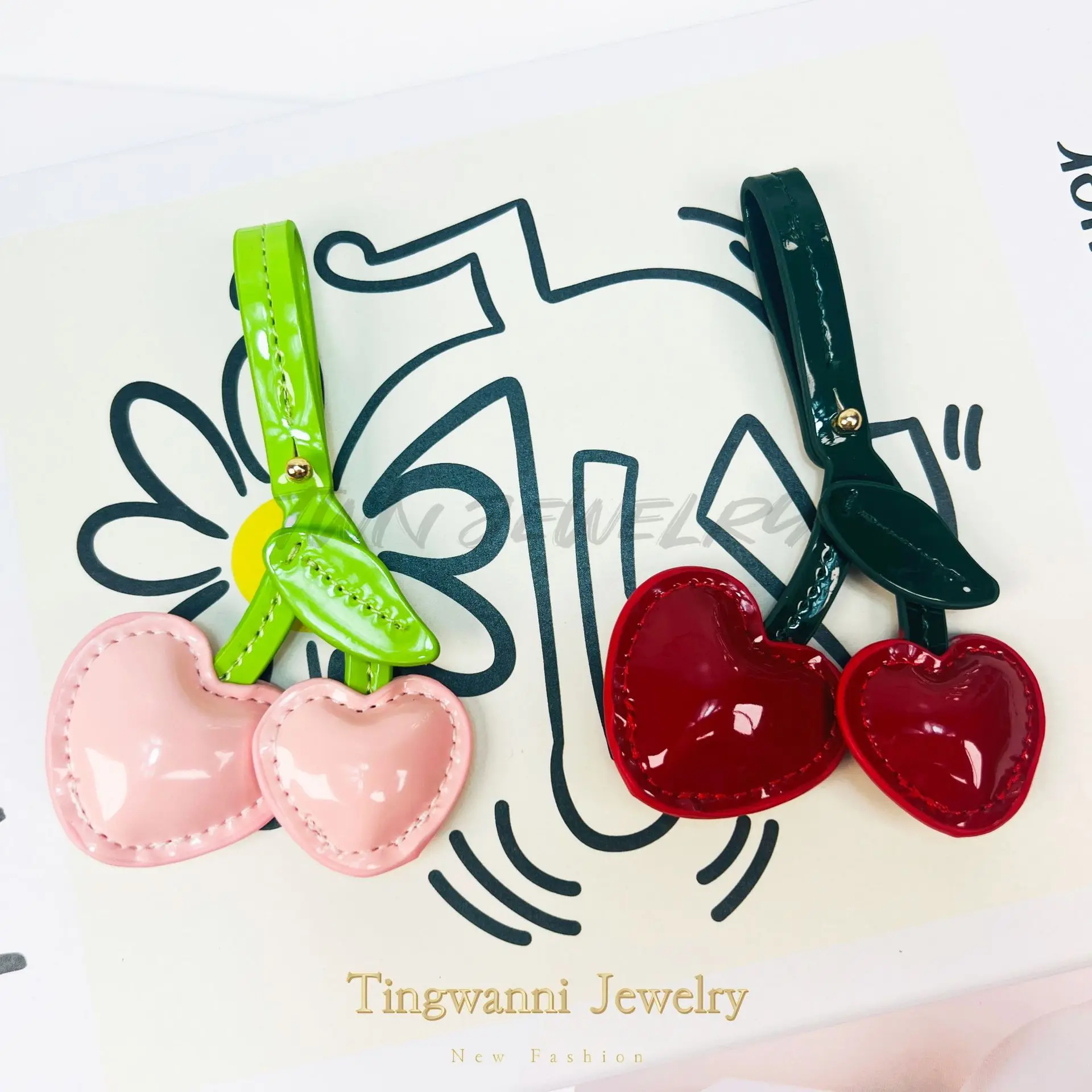 Keychain Accessories Handbag Pendant Keychain Bag Pendant Keychain Cherry Pendants Women Keychain For Cherry Pendant Creative Bag Schoolbag Love Leather Bag