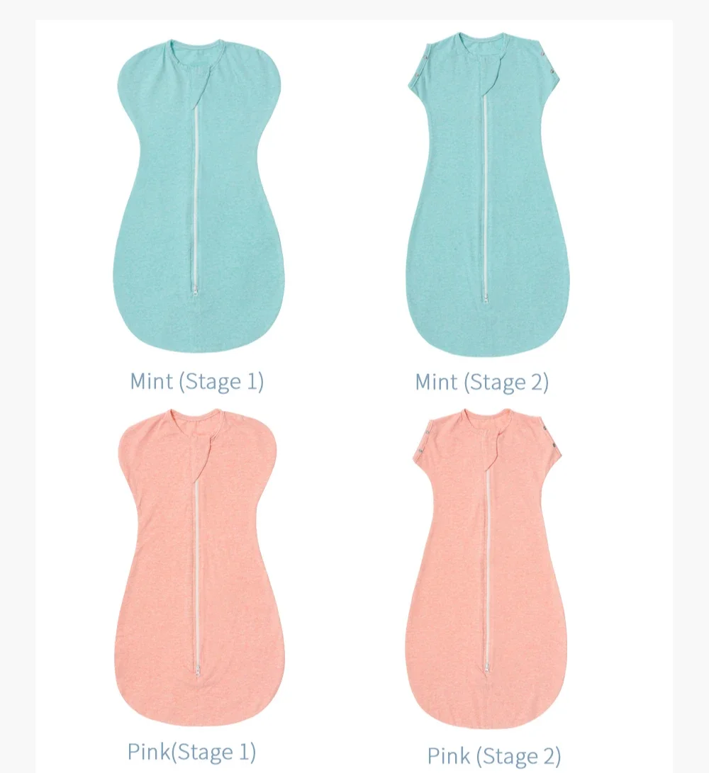INSULAR Newborn Cotton Sleeping Bags Baby Anti-startle Wrap Blanket Infant Sleepsacks Baby Sleepwear Double Zipper Four Seasons 6