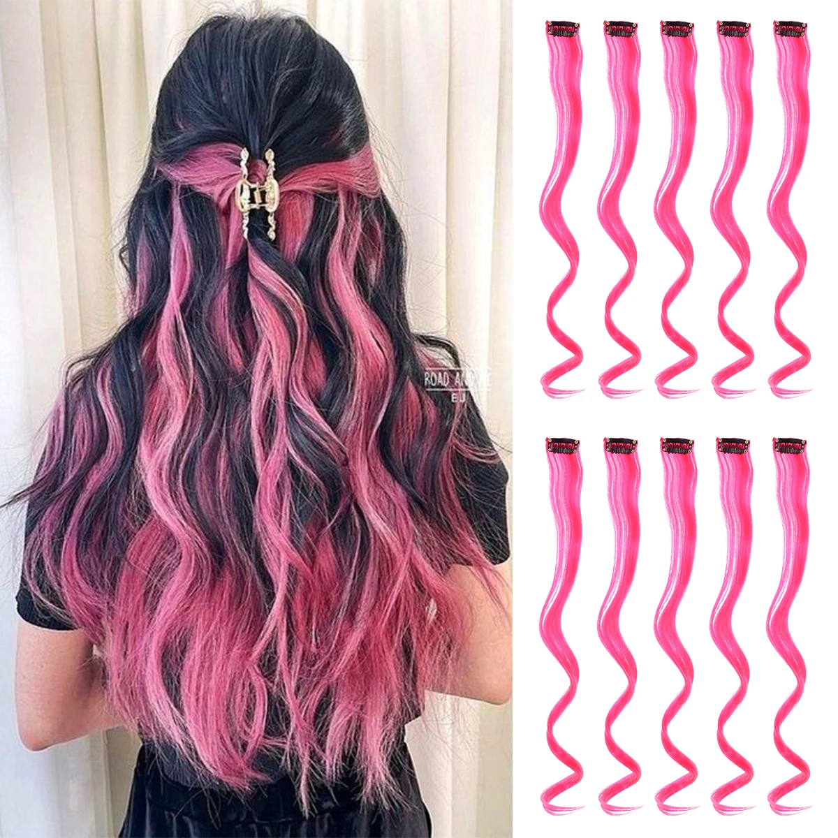 Rainbow Synthetic Hair Extensions Clip In