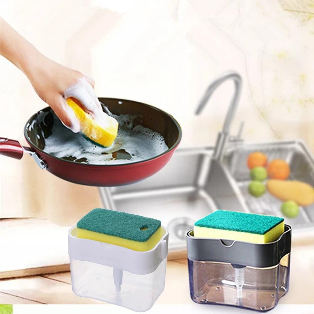 Dishwashing Brush Washing Detergent Press Cleaning Pot Brush Kitchen Style Automatic Liquid Dispenser Dishwashing Brush Pot Tool Soap Dispenser