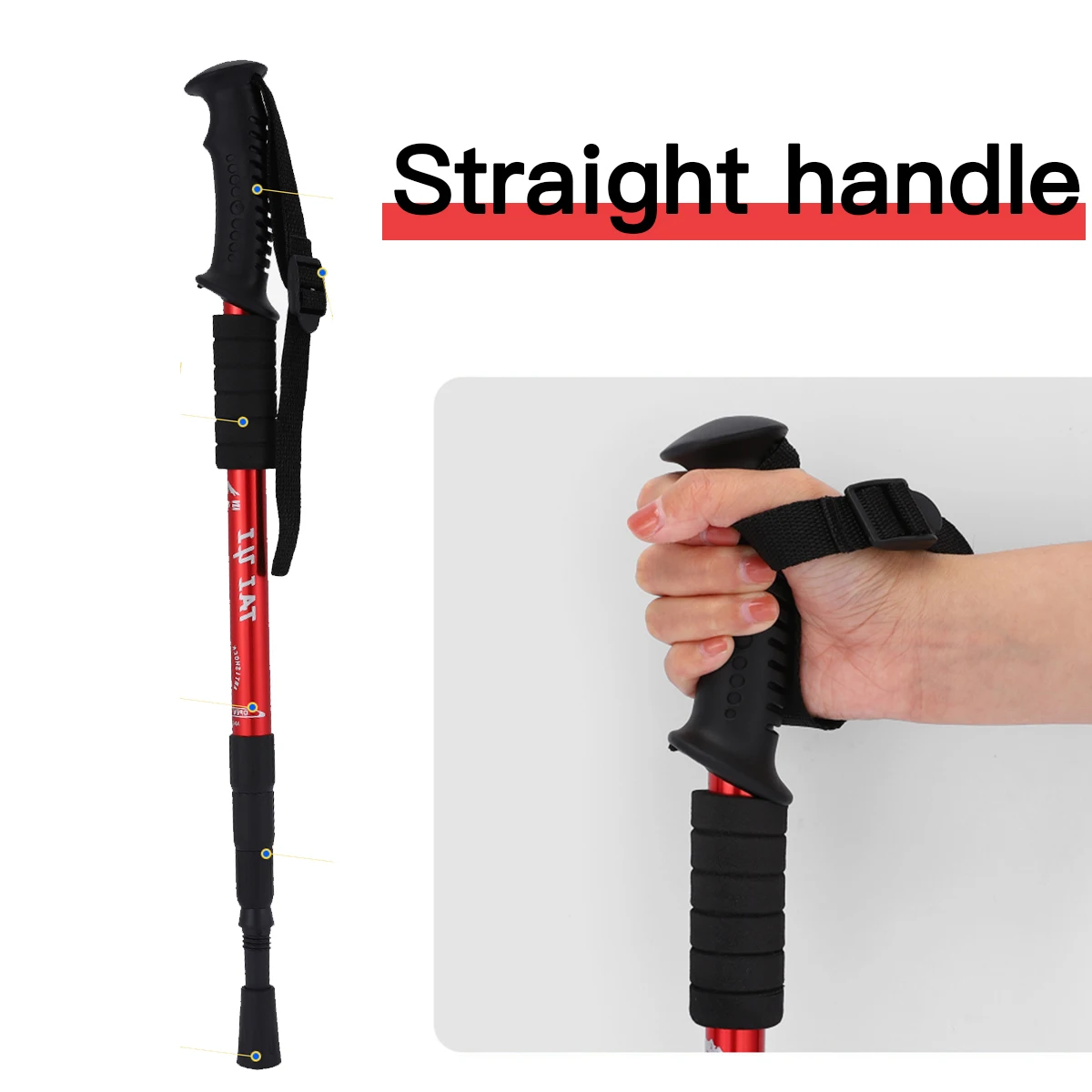 Ultralight Walking Trekking Poles Collapsible Aluminum Hiking Grips Sticks Alpenstock Adjustable Non-slip Nordic Adult Canes Te