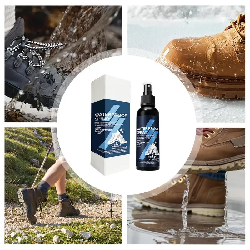 Shoe Protector Spray 120ml Rain and Stain Waterproof Shoe Spray Fabric Water Shield Waterproofing for Hunting Hiking