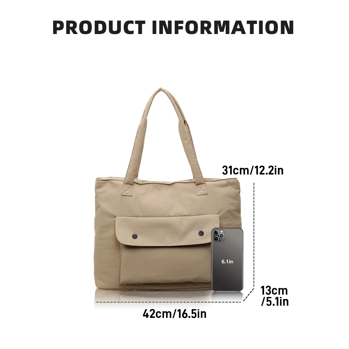 Tote Bag with Large Capacity for Women Commuting to Work, College Students Attending Classes, Shoulder Bag, 2025 New Style, High-End, Lightweight Canvas Bag for Work