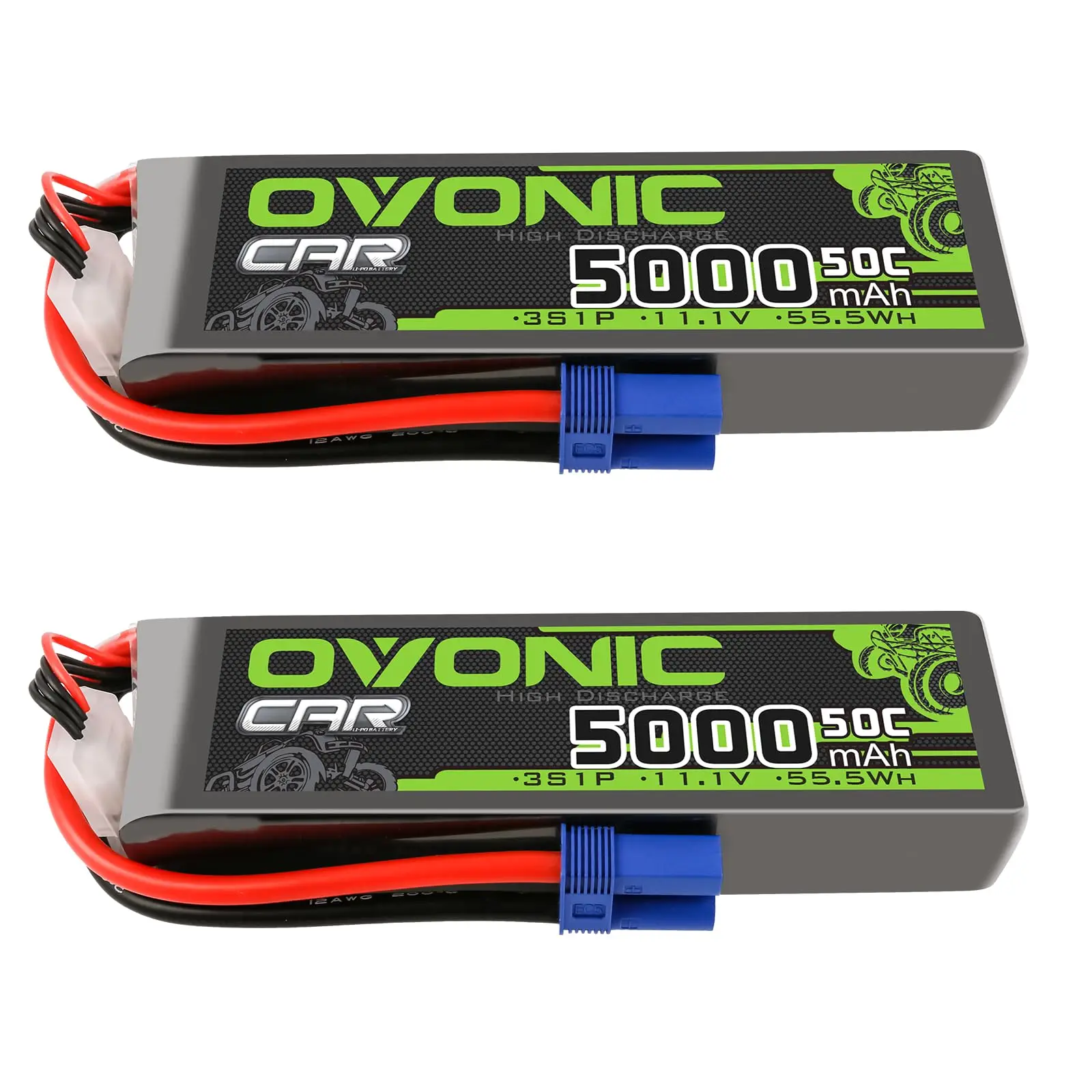3s Lipo Batterie 11,1 V 5000 mAh 50C mit EC5-Steckerzellen für 1/8 und