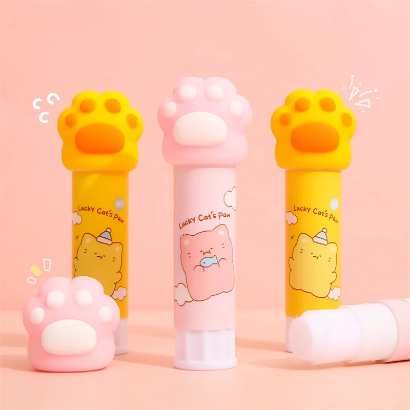 귀여운 고양이 발 솔리드 글루건 스틱, DIY 도구, 학생 수제 사무실 학교 용품, 24 개/로트