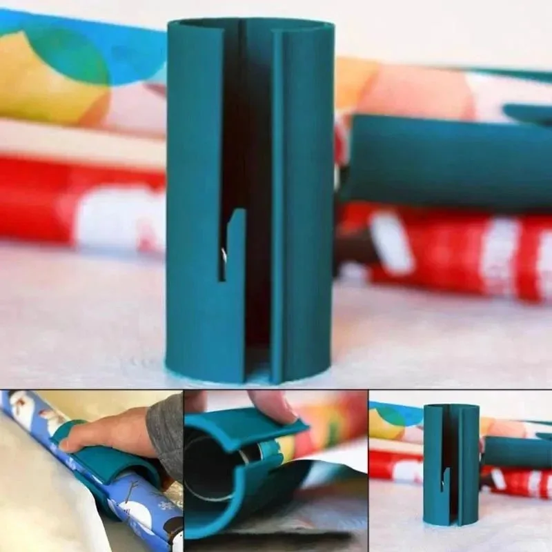 Portable Mini Wrapping Paper Cutter Christmas Packaging Paper Cutting Knife CuttingWrapping Paper Cutter Tool Tube Gift Wrap