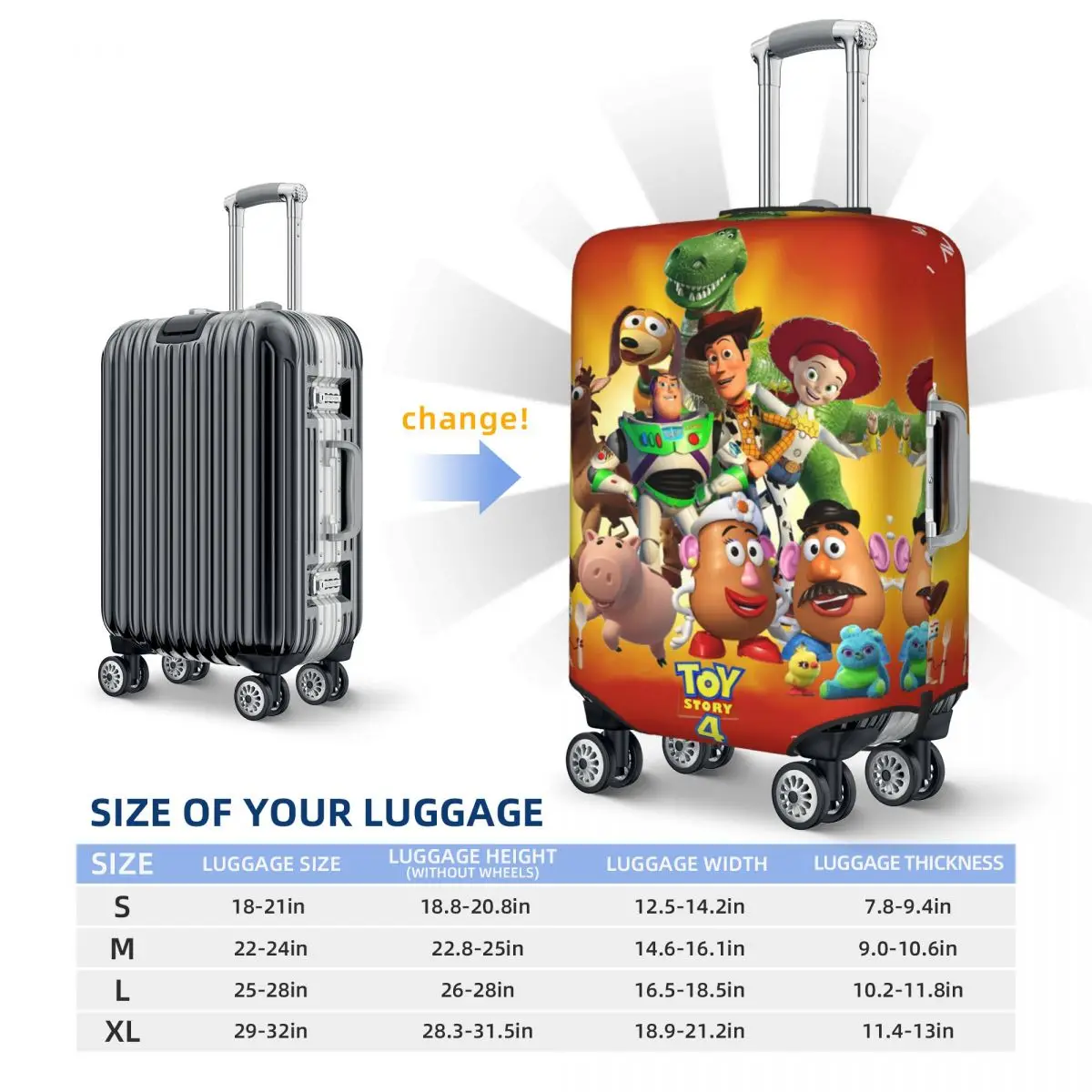 Custom Toy Story Collage Suitcase Cover Elastic Travel Luggage Covers for 18-32 inch 6