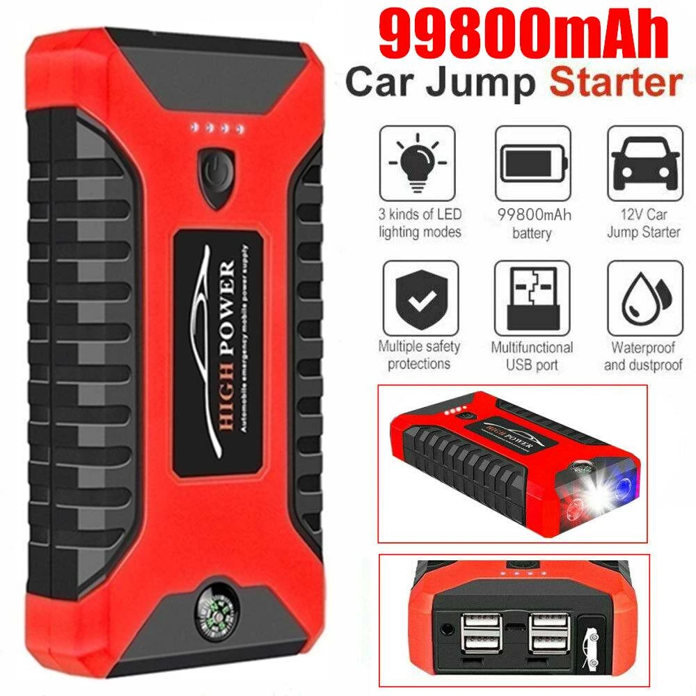 Car Jump Starter Quick Start Power Bank 99800mAh Starting Charger for 12v 2A Starting Charger for Cars Emergency Booster Battery car battery jump starter