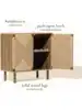 LuxenHome 31" Sideboard Buffet Cabinet with Storage Seagrass Boho Accent Cabinet Mid Century Modern Small Sideboard Stor 5