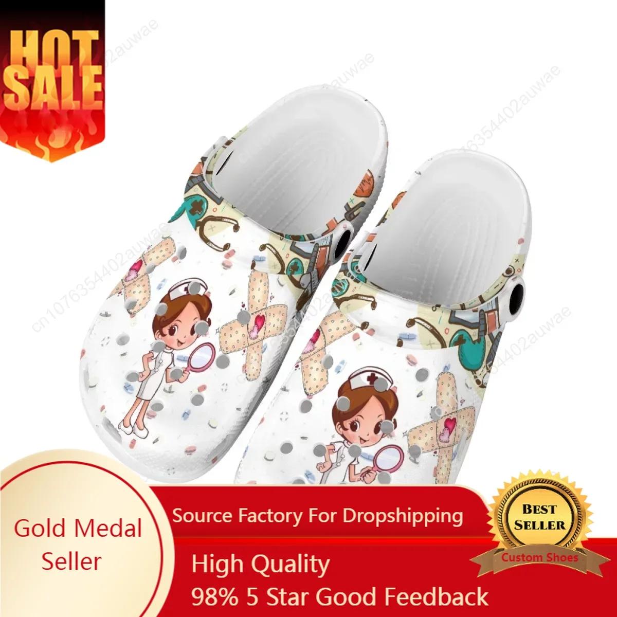 

Pantofole da spiaggia Casual Unisex Hole Shoes For Women infermieristica Flats Hospital Medical Care Pattern sandali da lavoro I