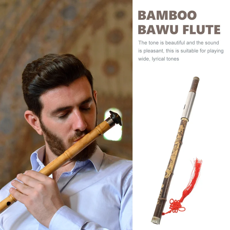 Description Picture 6 of itemCross Blow Bau Flute Professional Bawu Handheld Folk Woodwind Instrument Bamboo Copper Chinese Traditional Vertical Ethnic