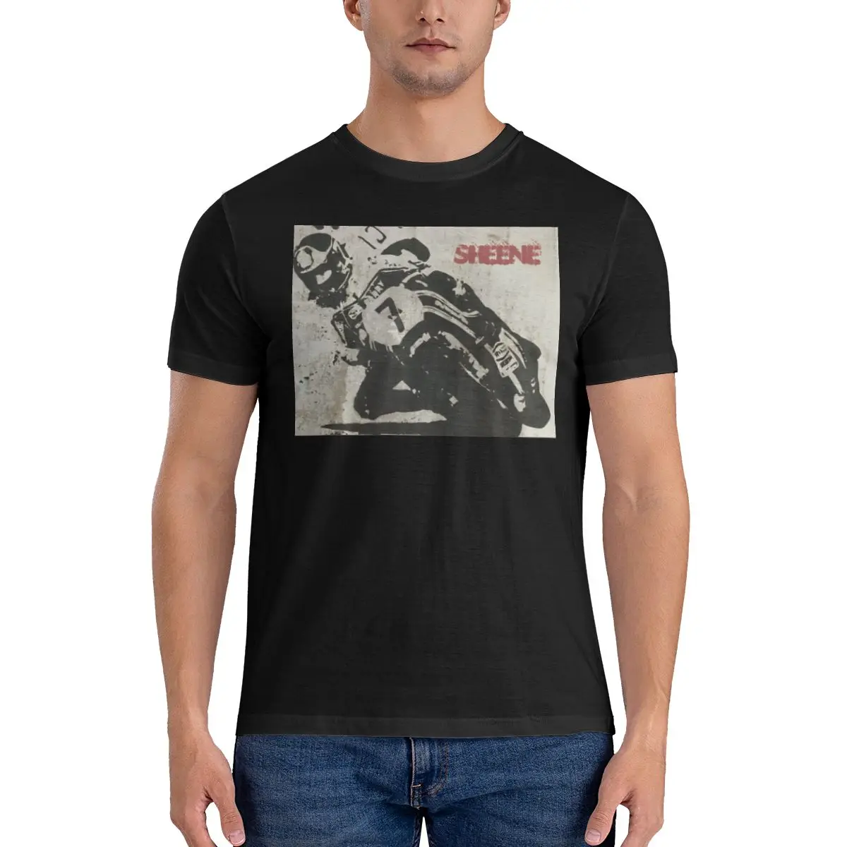 Graffiti Art Number 7 T-Shirt Uomo Barry Sheene Funny 100% Cotton Tees O Neck Maglietta A Maniche Corte Idea Regalo Abbigliamento