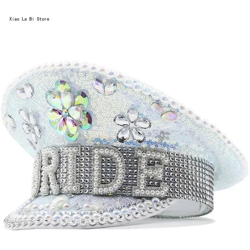 

Wedding Bride Hat Carnivals Hat Navy Costume Bride Captain Cap Party Hat XXFD