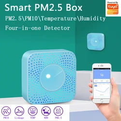 Détecteur d'air intelligent 4 en 1 Tuya, wi fi, pm 2.5, PM10, capteur de boîte à Air, alarme d'automatisation, humidité et température 
