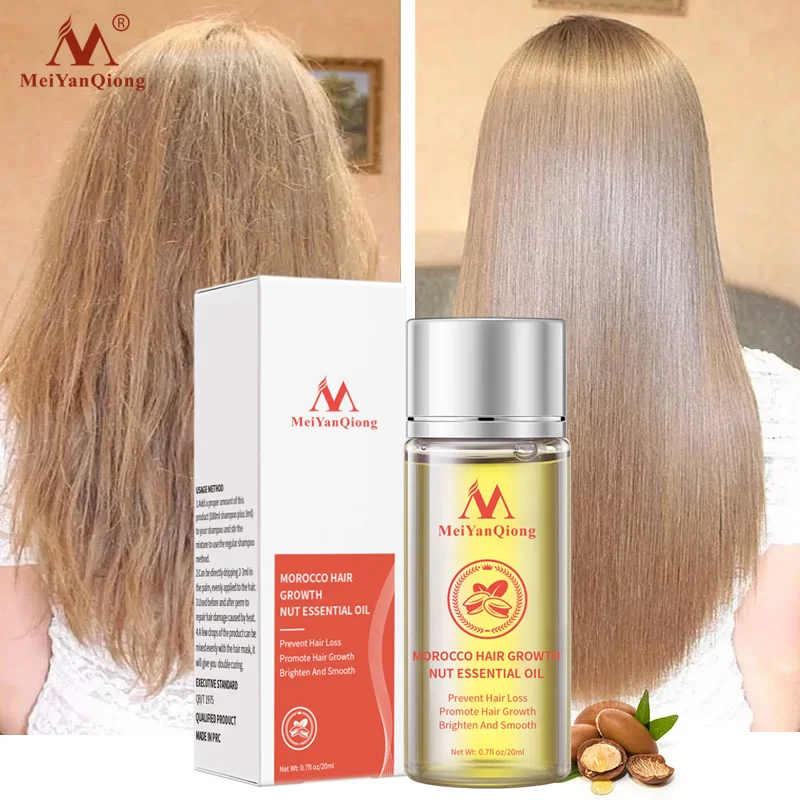 

Moroccan Hair Growth Essential Oil Fast Anti Hair Loss Treatment Dry Frizz Repair Damaged Nourish Hair Roots Scalp Care Products
