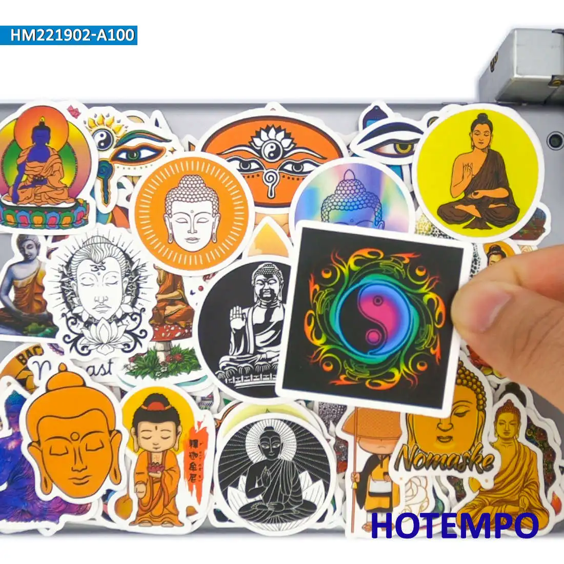 Graffiti Stickers Decorative Stickers 20/30/50/100Pieces Buddha Chakra Namaste Art Graffiti Buddhism Stickers Notebooks Luggage Bike Car Phone Laptop Sticker Toys