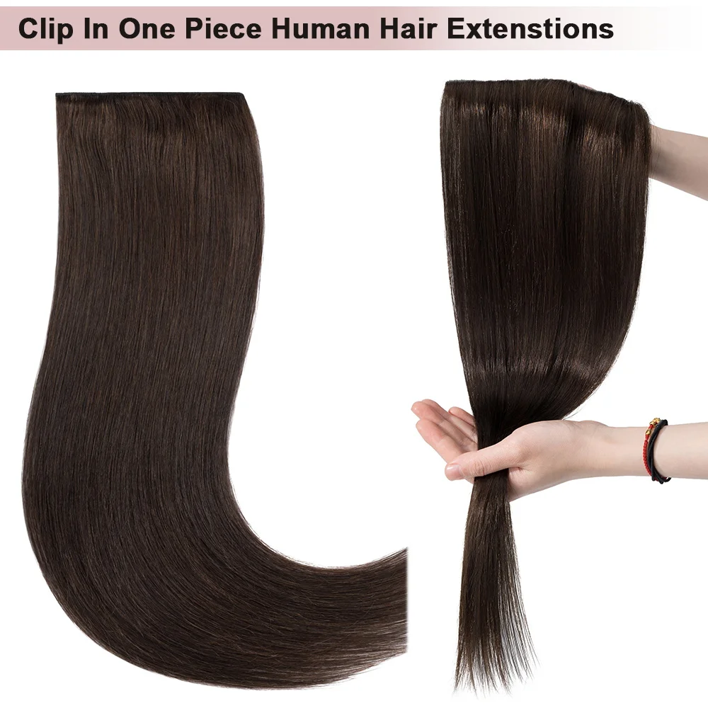 Sego 10 "-24" 3/4 Vollkopf clip in Haar verlängerung 1 Stück/5 Clips maschinell hergestellter remy natürliches menschliches Haar gerade Clip in Haar teilen – Detail 6