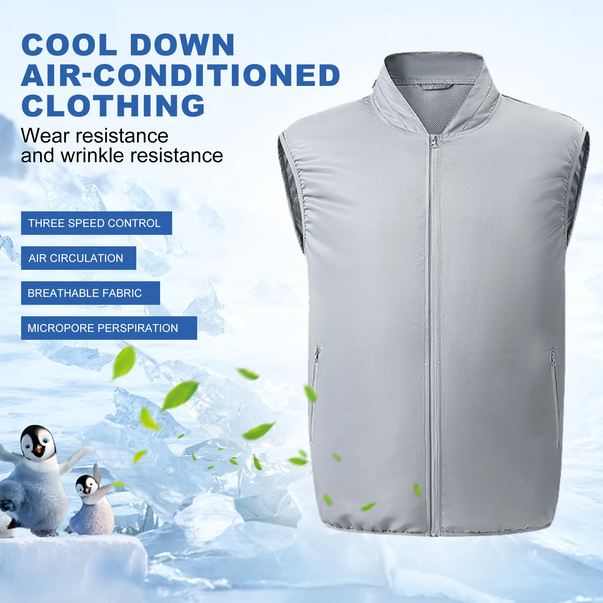 Cooling Vest Electric fan Cooling Fan Air-conditioned Hiking 13 Hours High Temperature Work Fishing