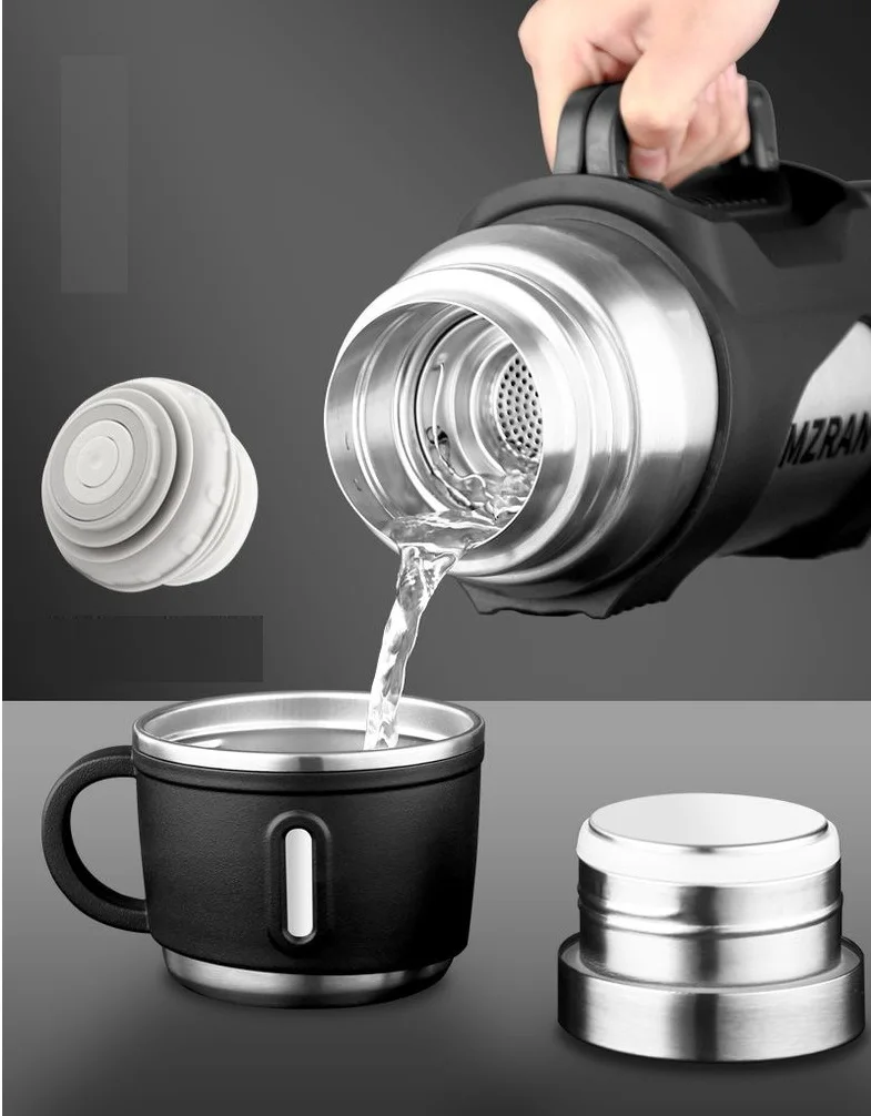 304 Stainless Steel Big Capacity Thermos Bottle 3L /4L Outdoor Travel Coffee  Mugs Thermal Vaccum Water