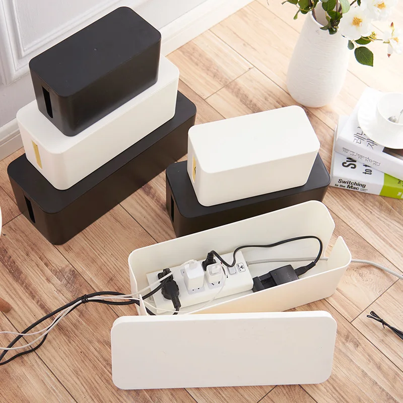 Plastic Wire Storage Box Power Cord Storage Box Junction Box Cable Organizer Home Storage Supplies 3 Sizes