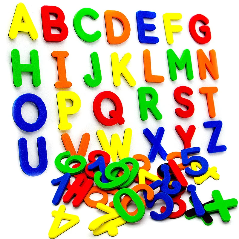 24-76pcs EVA Foam Magnetic Alphabet Letters Learning Spelling Counting Set Refrigerator Stickers Educational Toys For Toddlers 3