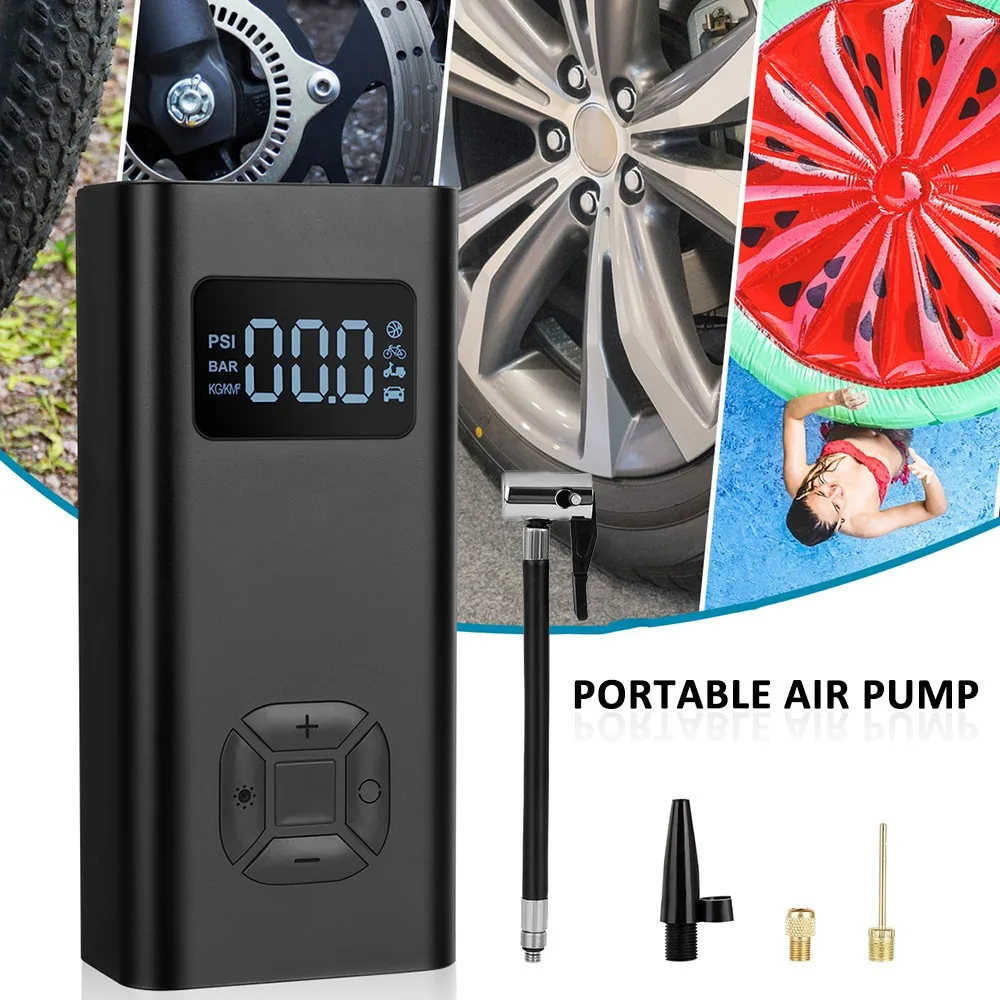 Tire Inflator Portable Air Compressor 5V 150PSI Cordless Car Tire Pump USB Rechargeable 6500mAh Battery Air Pump For Cars Motorc