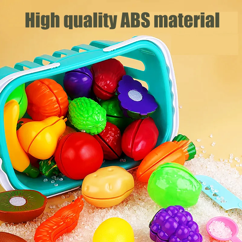 Educational Toy Plastic Kitchen Toy Set Cut Fruit and Vegetable Food Play House Simulation Toys Early Education Kids Toys Gifts 5